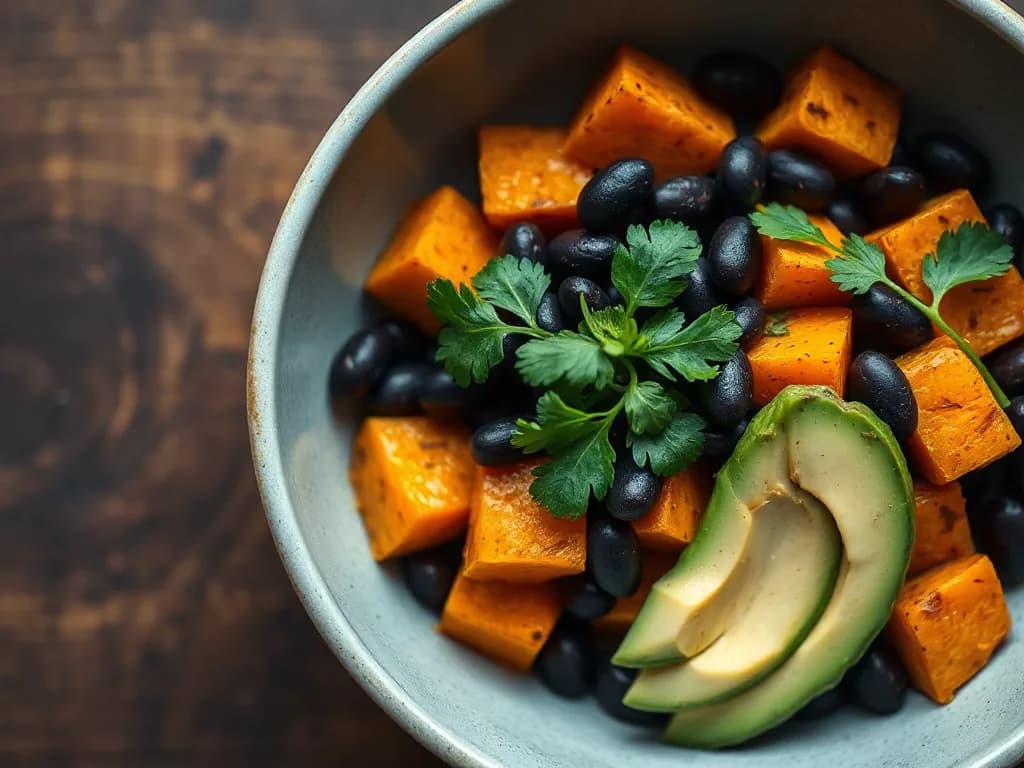 Warm Black Bean and Sweet Potato Bowl