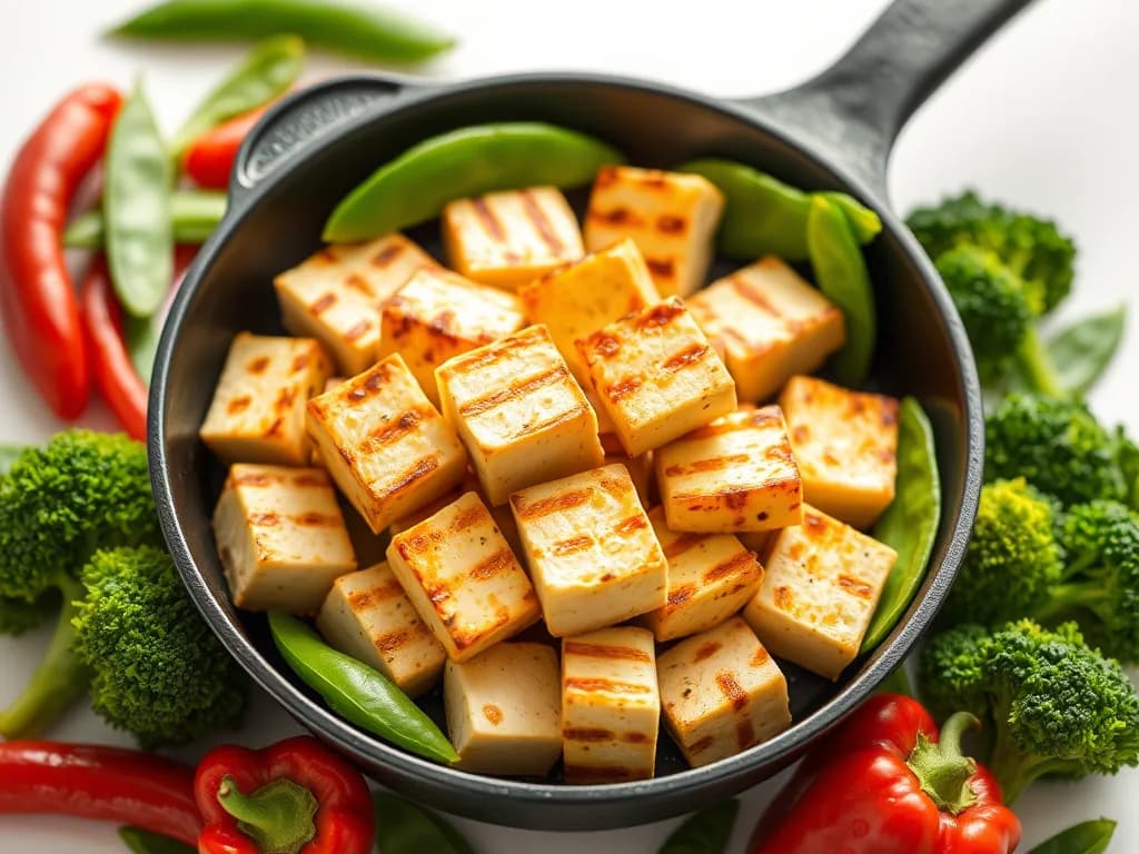 Crispy Grilled Tofu & Ginger Stir-Fry