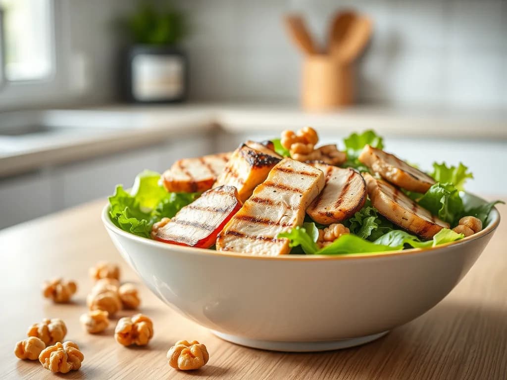 Grilled Chicken Breast Salad with Toasted Walnuts