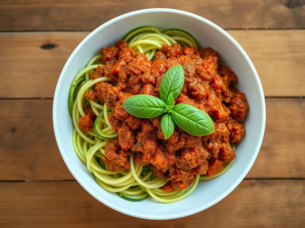Fresh Zucchini Noodles with Savory Beef Bolognese