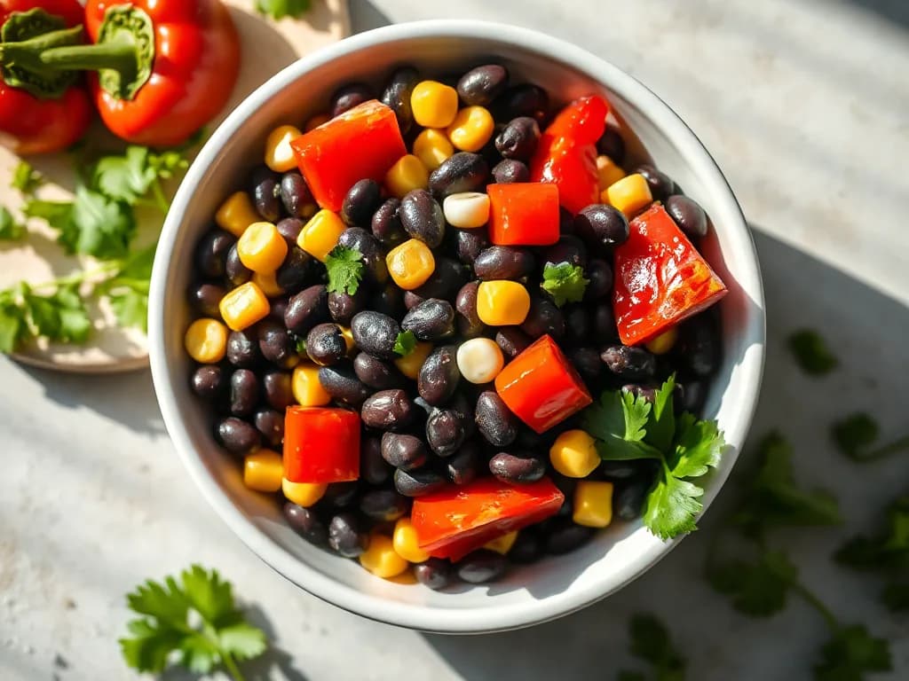 Zesty Black Bean Salad with Lime-Cilantro Vinaigrette
