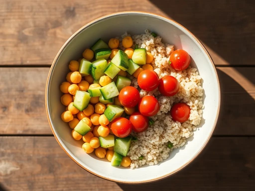 Fresh Mediterranean Chickpea & Cucumber Bowl