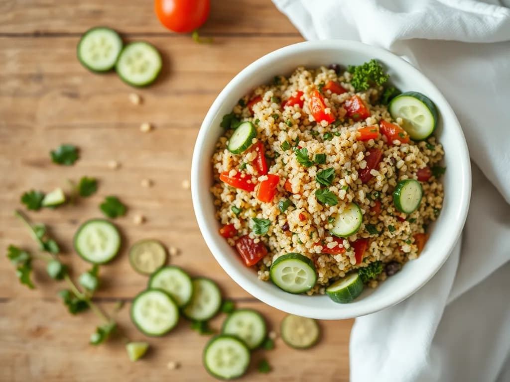 Refreshing Quinoa, Chickpea, and Cucumber Salad