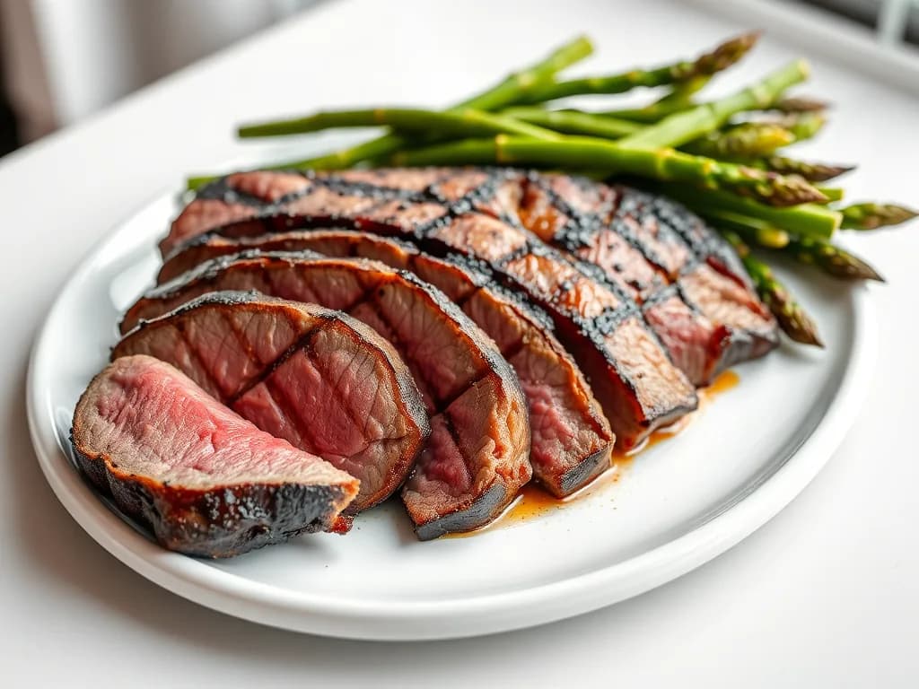 Perfectly Grilled Sirloin with Charred Asparagus