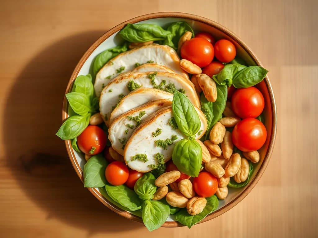 Fresh Lemon-Basil Chicken Pesto Salad