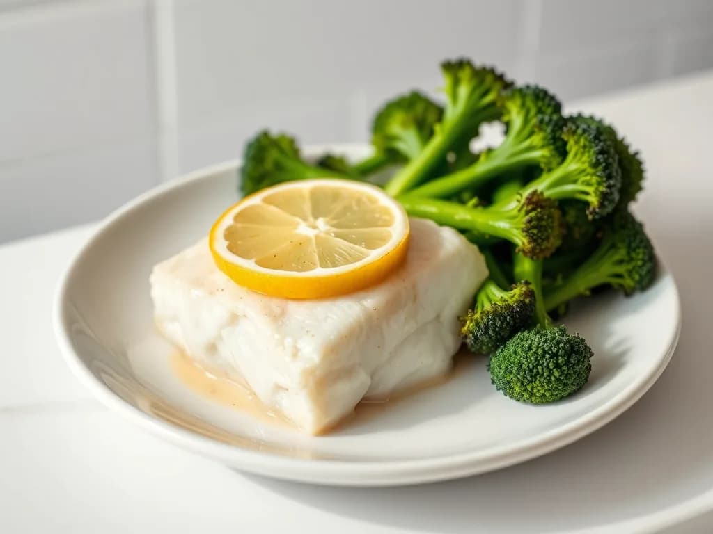 Roasted Cod with Garlic-Lemon Broccoli