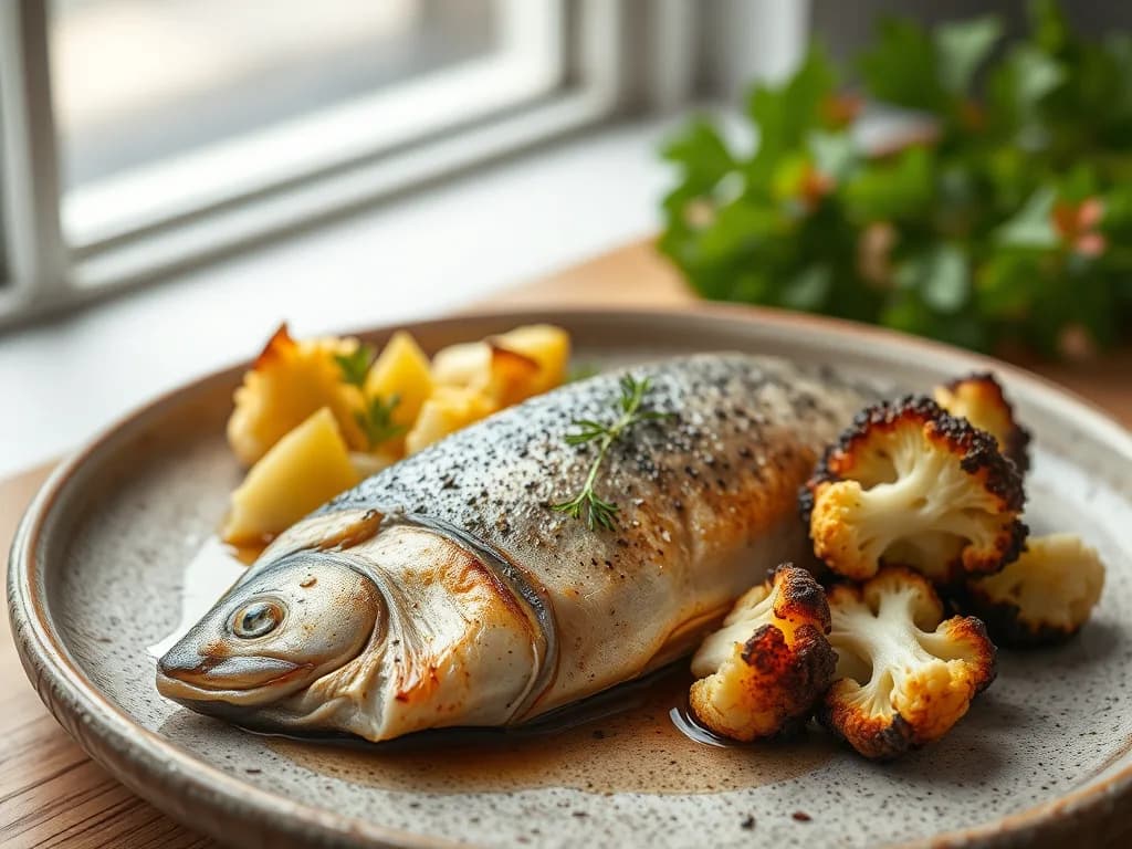 Baked Trout with Lemon-Roasted Cauliflower