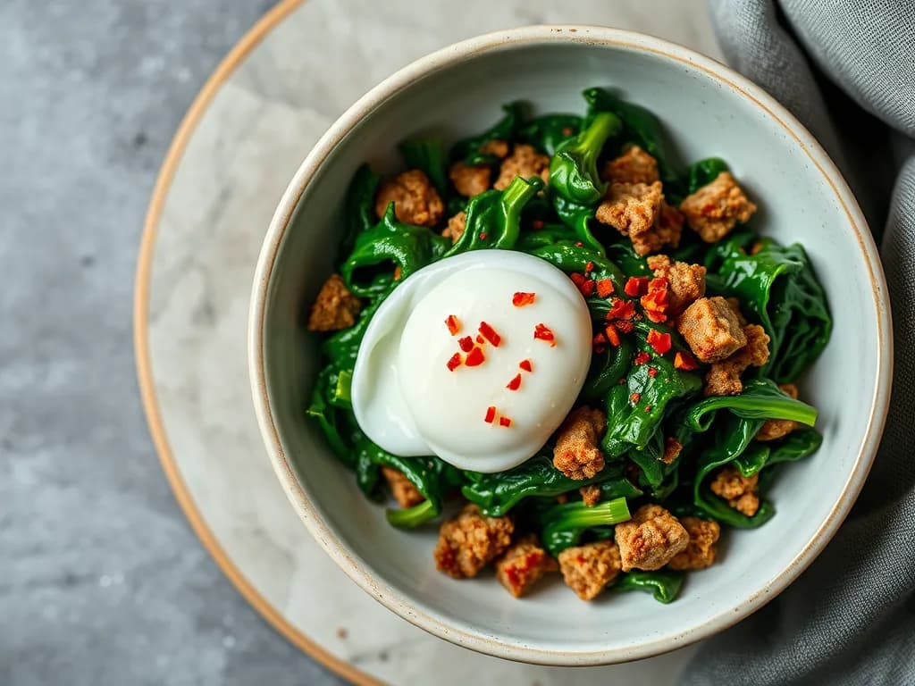 Sautéed Kale and Sausage Breakfast Bowl
