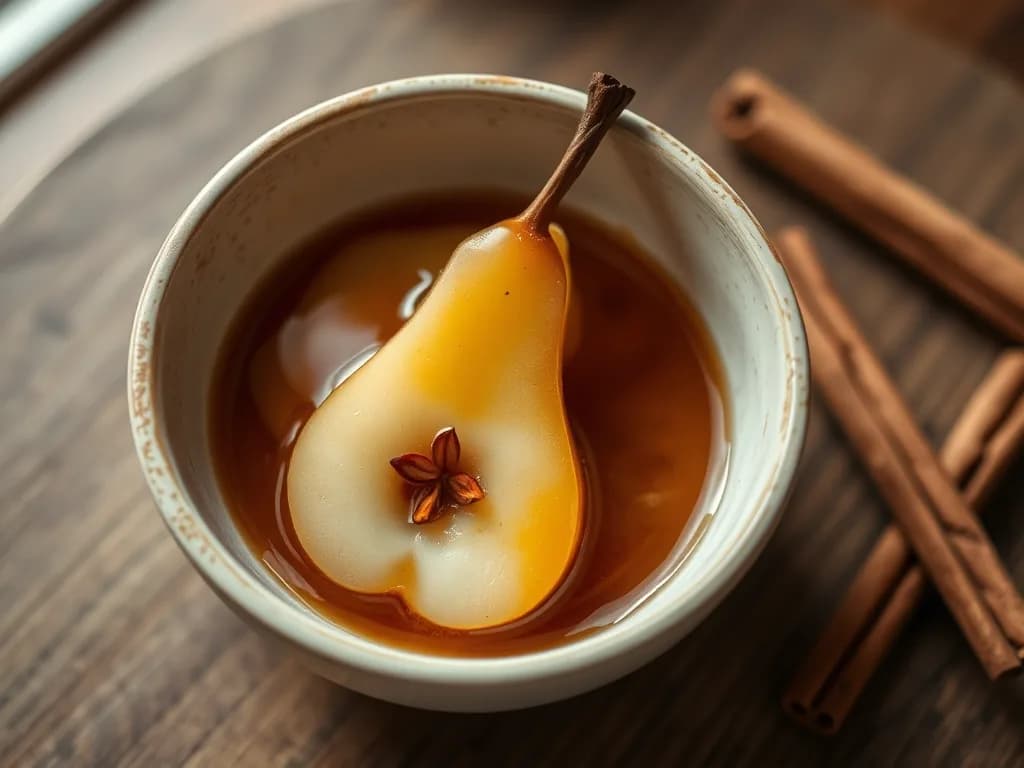 Warm Stewed Pears with Cardamom and Honey
