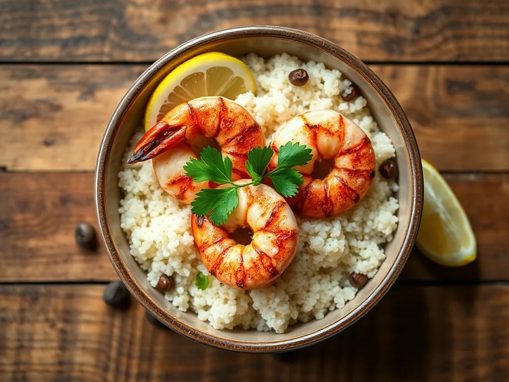 Zesty Grilled Shrimp with Fluffy Lemon Quinoa
