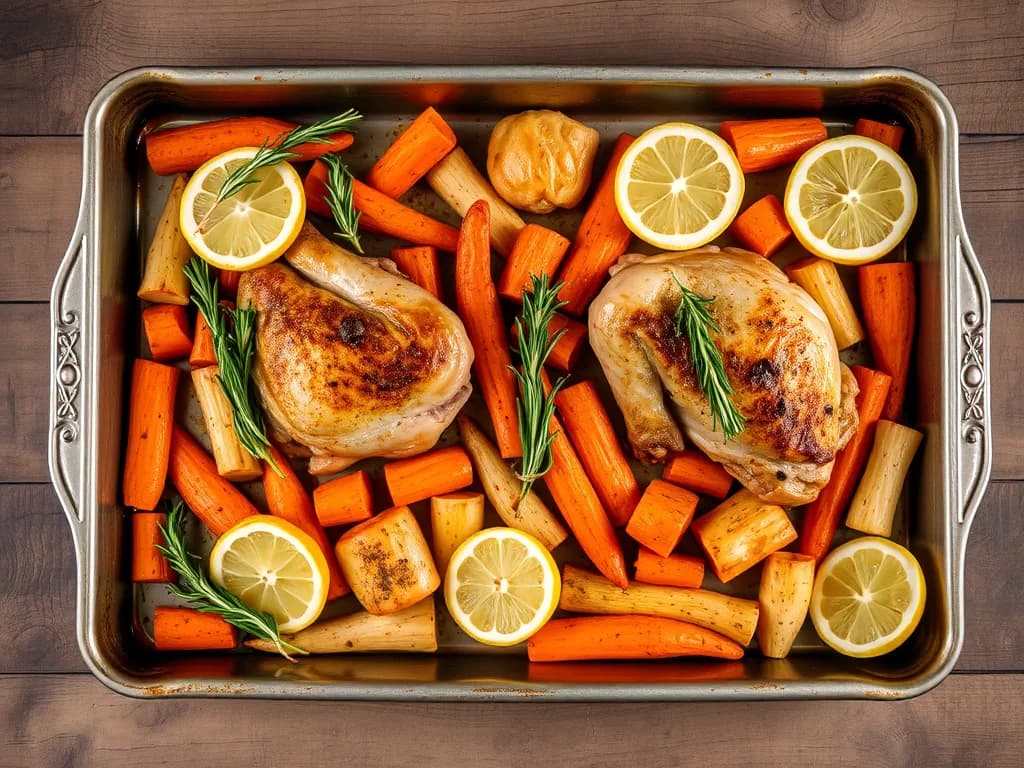 Lemon Herb Chicken with Roasted Roots
