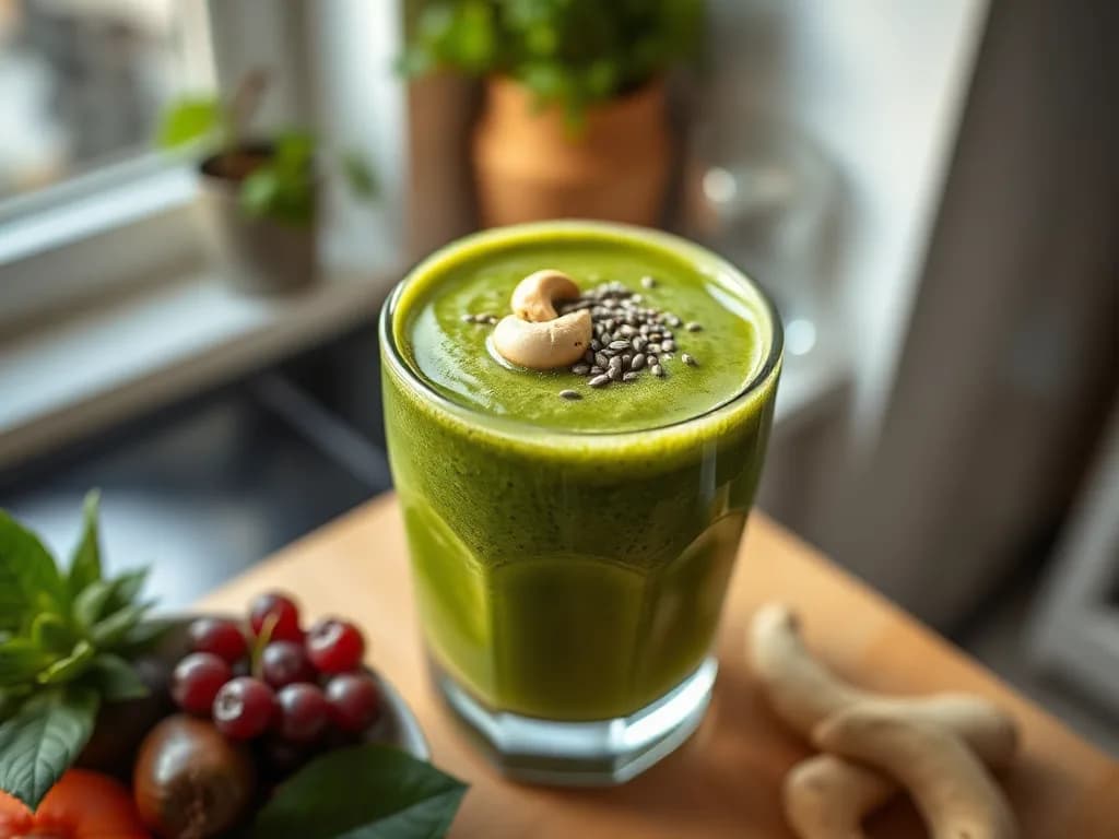 Creamy Spinach and Cashew Energy Smoothie