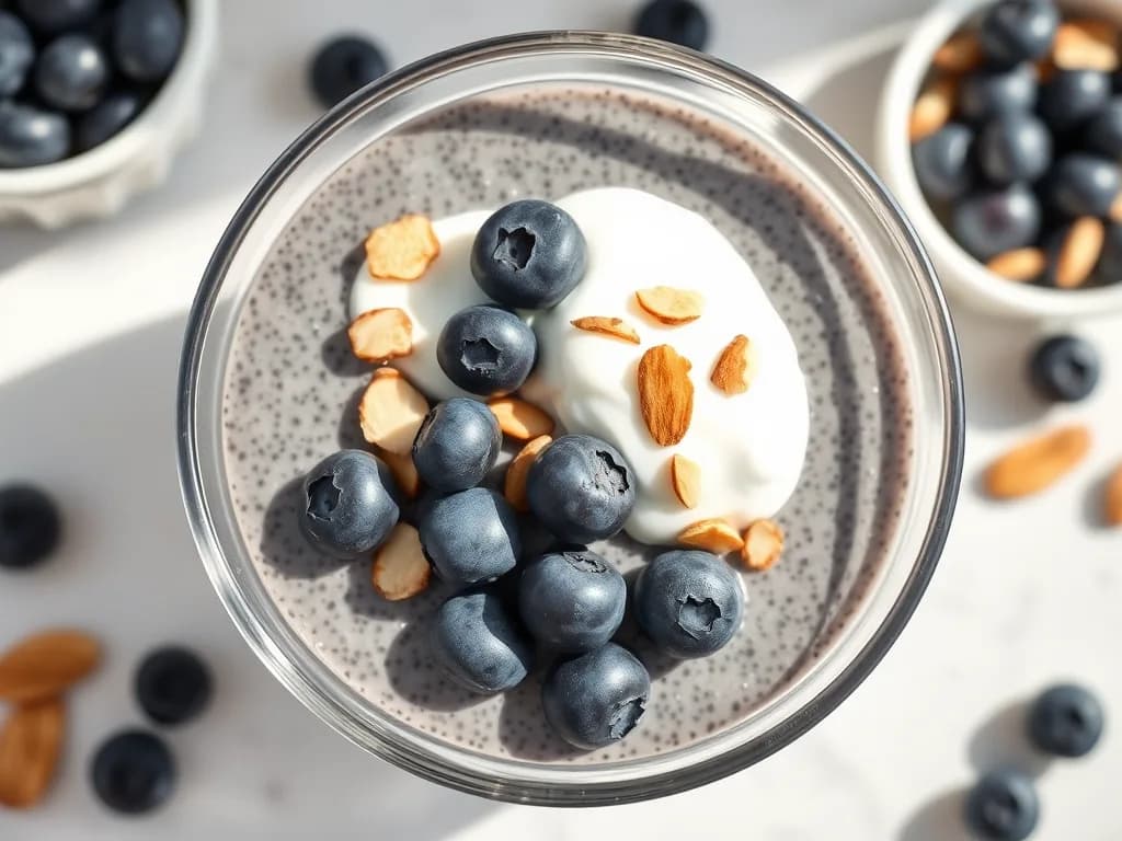Creamy Blueberry and Chia Seed Pudding