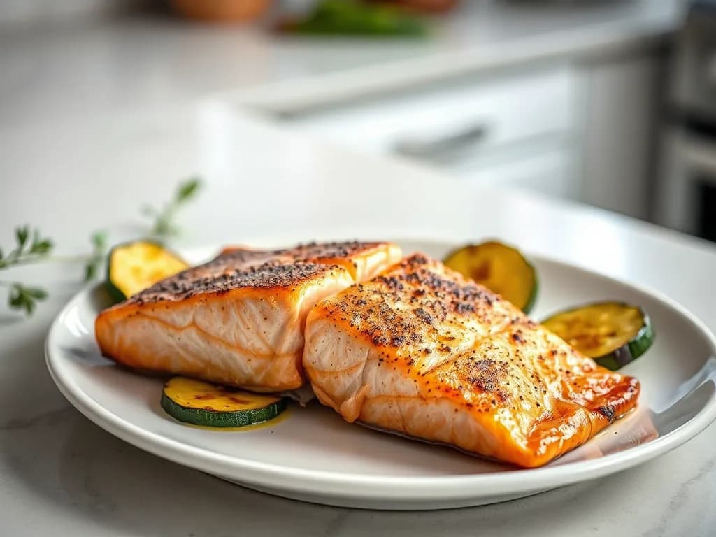 Fresh Lemon-Herb Salmon with Roasted Zucchini