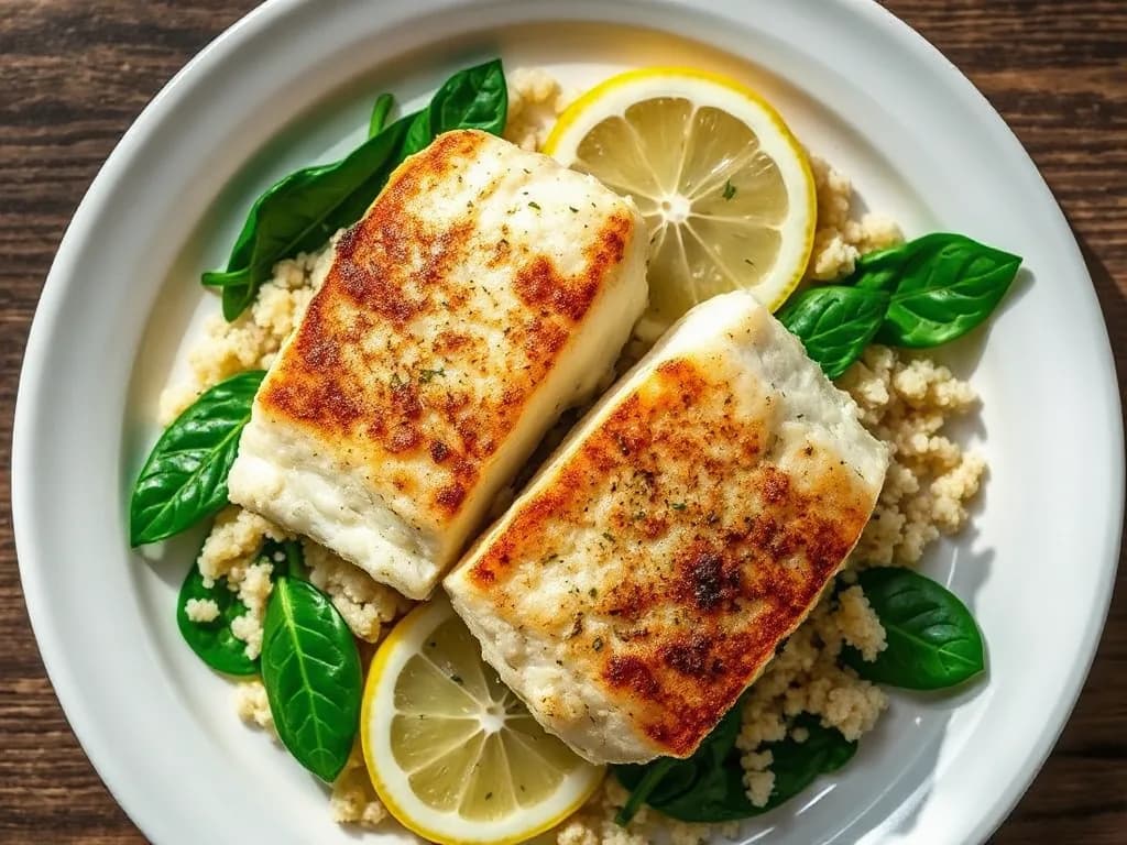 Pan-Seared Cod with Herbed Quinoa