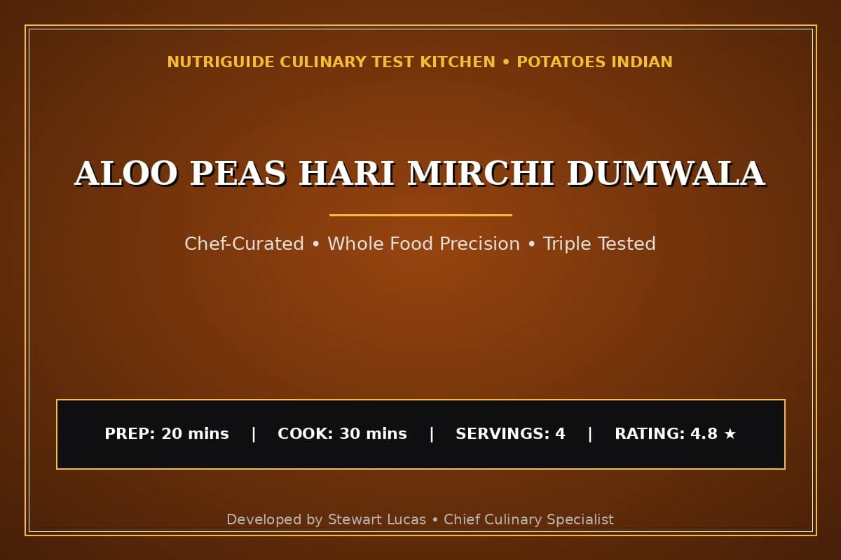 Aloo Peas Hari Mirchi Dumwala