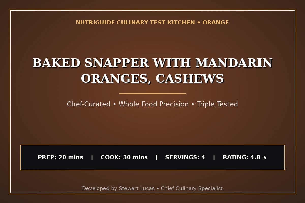 Baked Snapper With Mandarin Oranges, Cashews