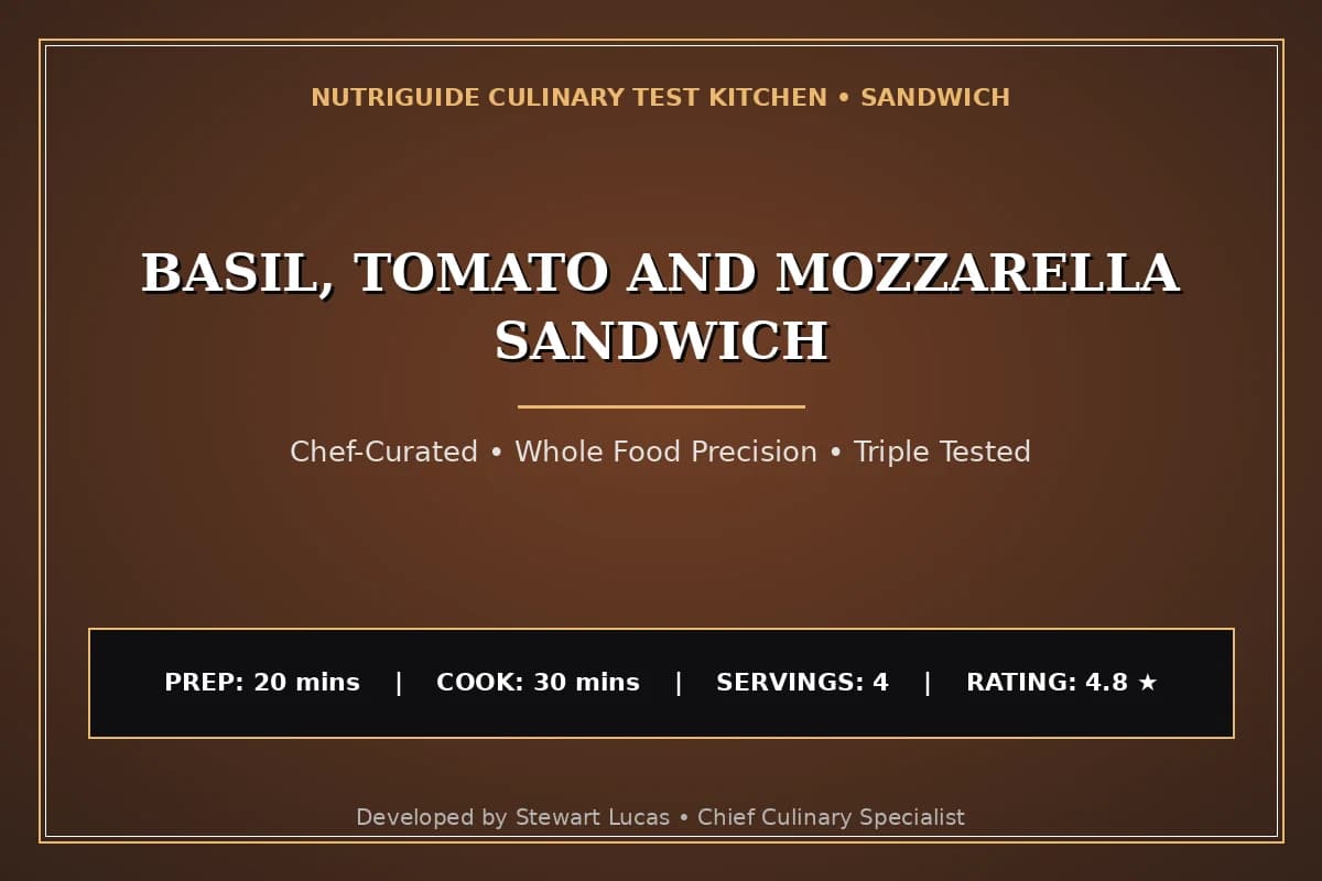 Basil, Tomato And Mozzarella Sandwich