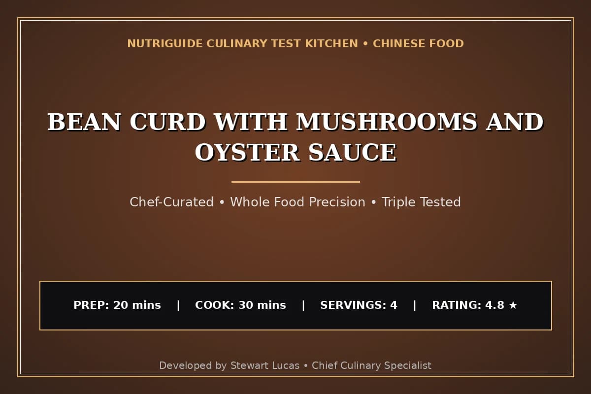 Bean Curd With Mushrooms And Oyster Sauce