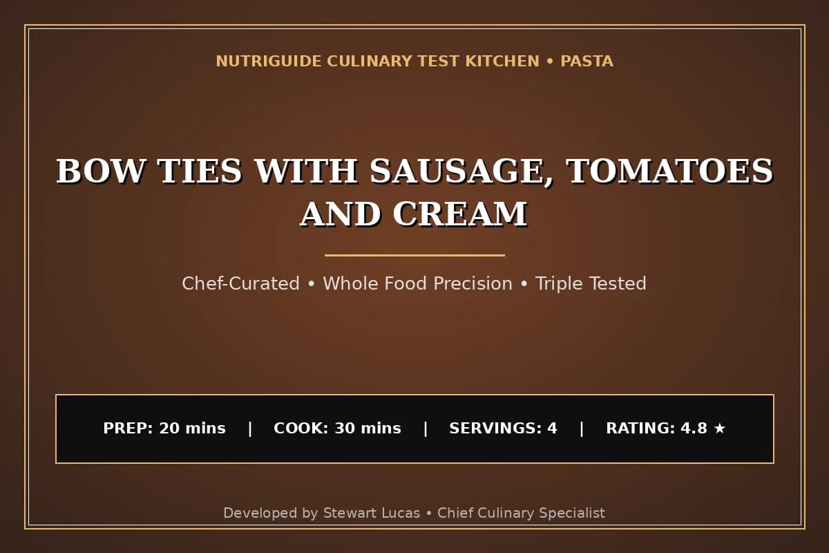 Bow Ties With Sausage, Tomatoes And Cream