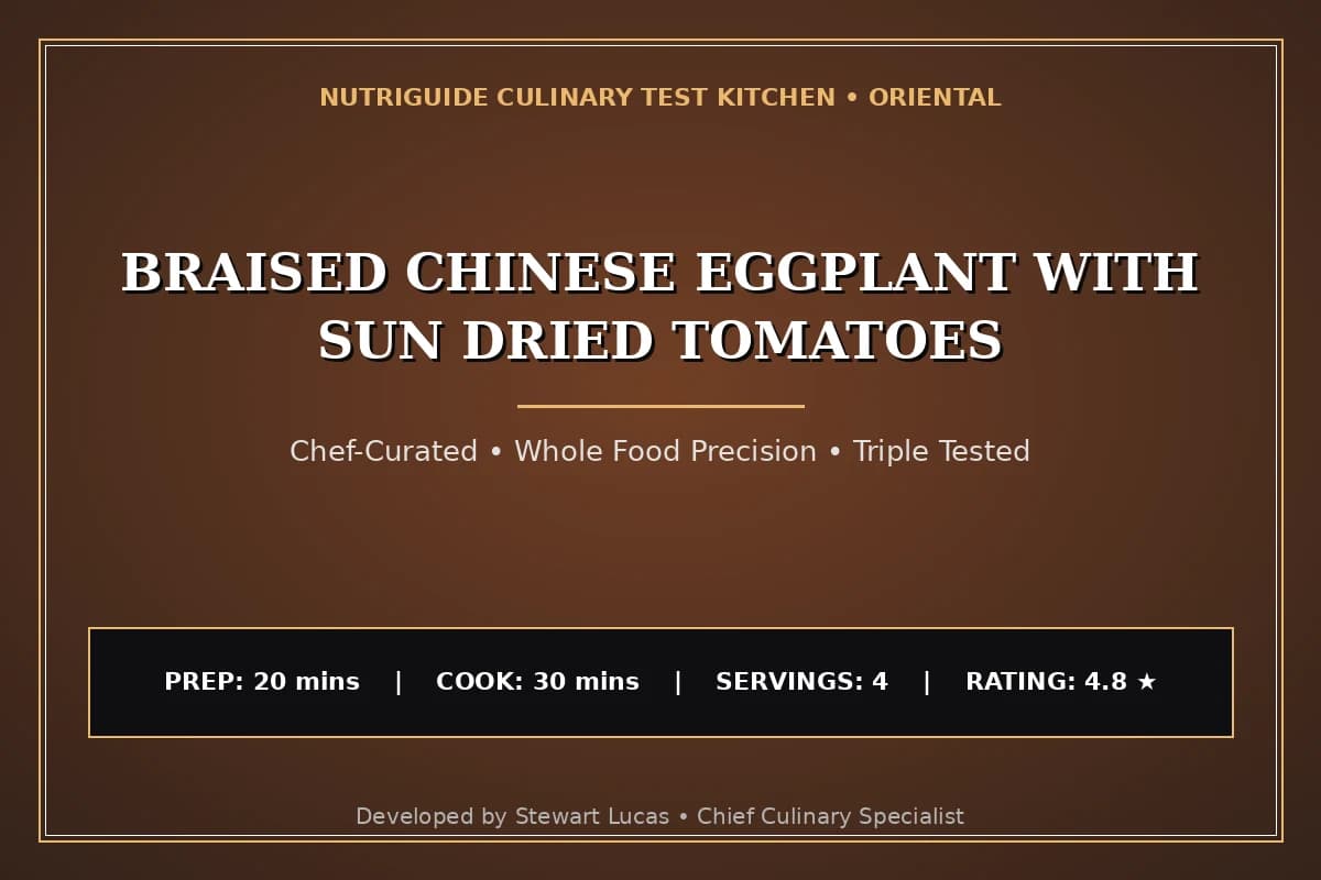 Braised Chinese Eggplant With Sun Dried Tomatoes