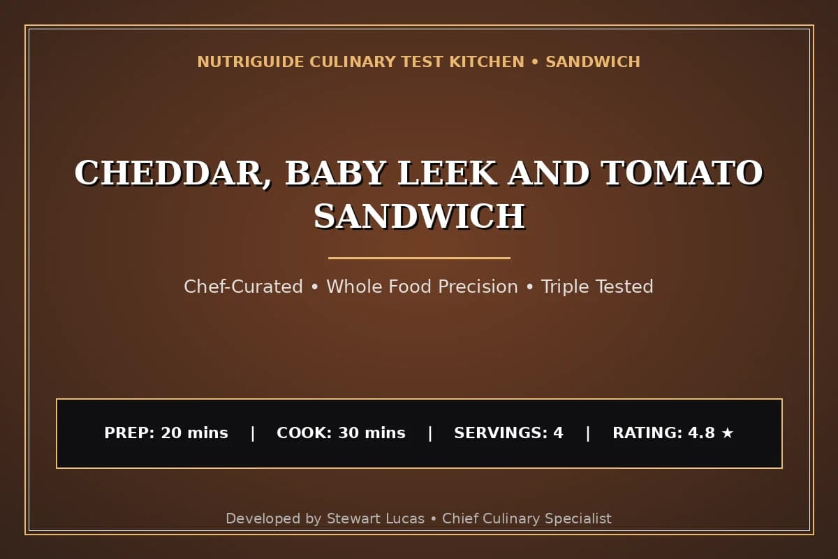 Cheddar, Baby Leek And Tomato Sandwich