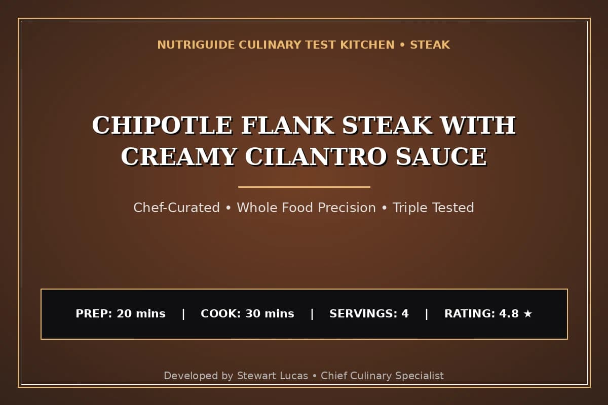 Chipotle Flank Steak With Creamy Cilantro Sauce