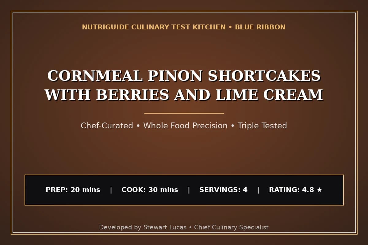 Cornmeal Pinon Shortcakes With Berries And Lime Cream