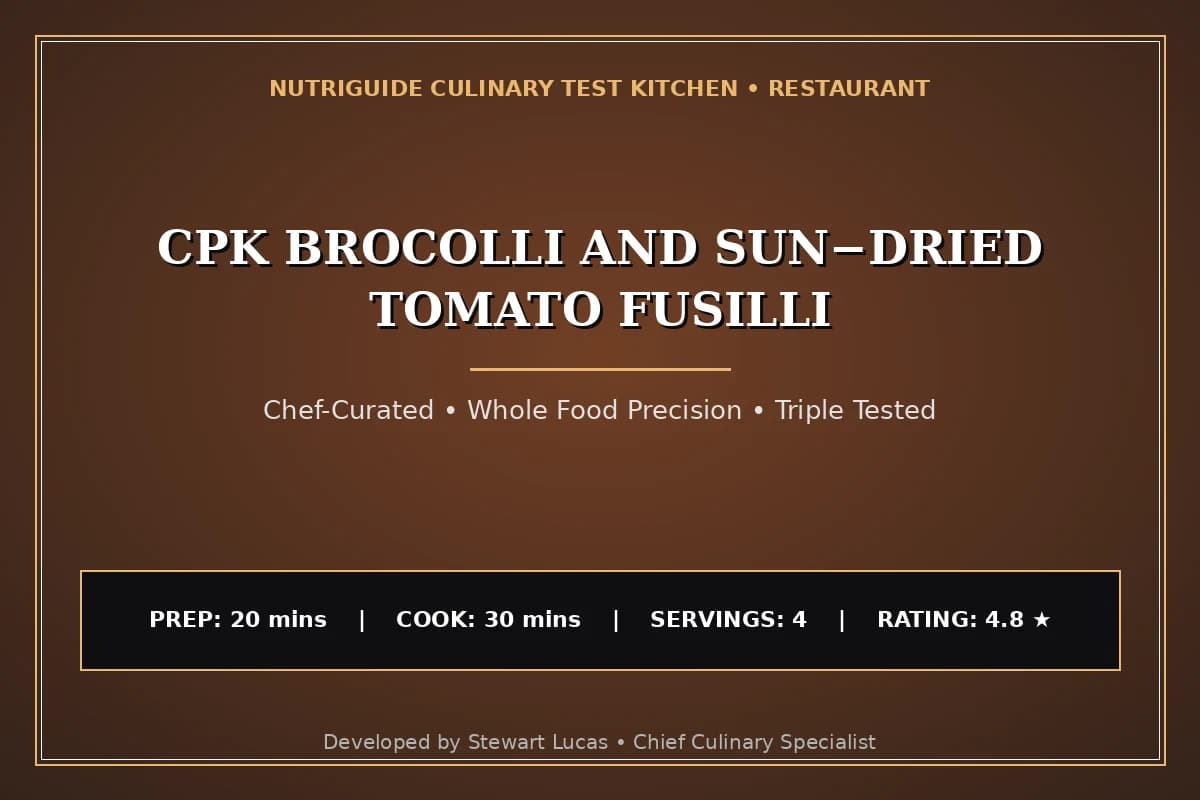 Cpk Brocolli And Sun−Dried Tomato Fusilli