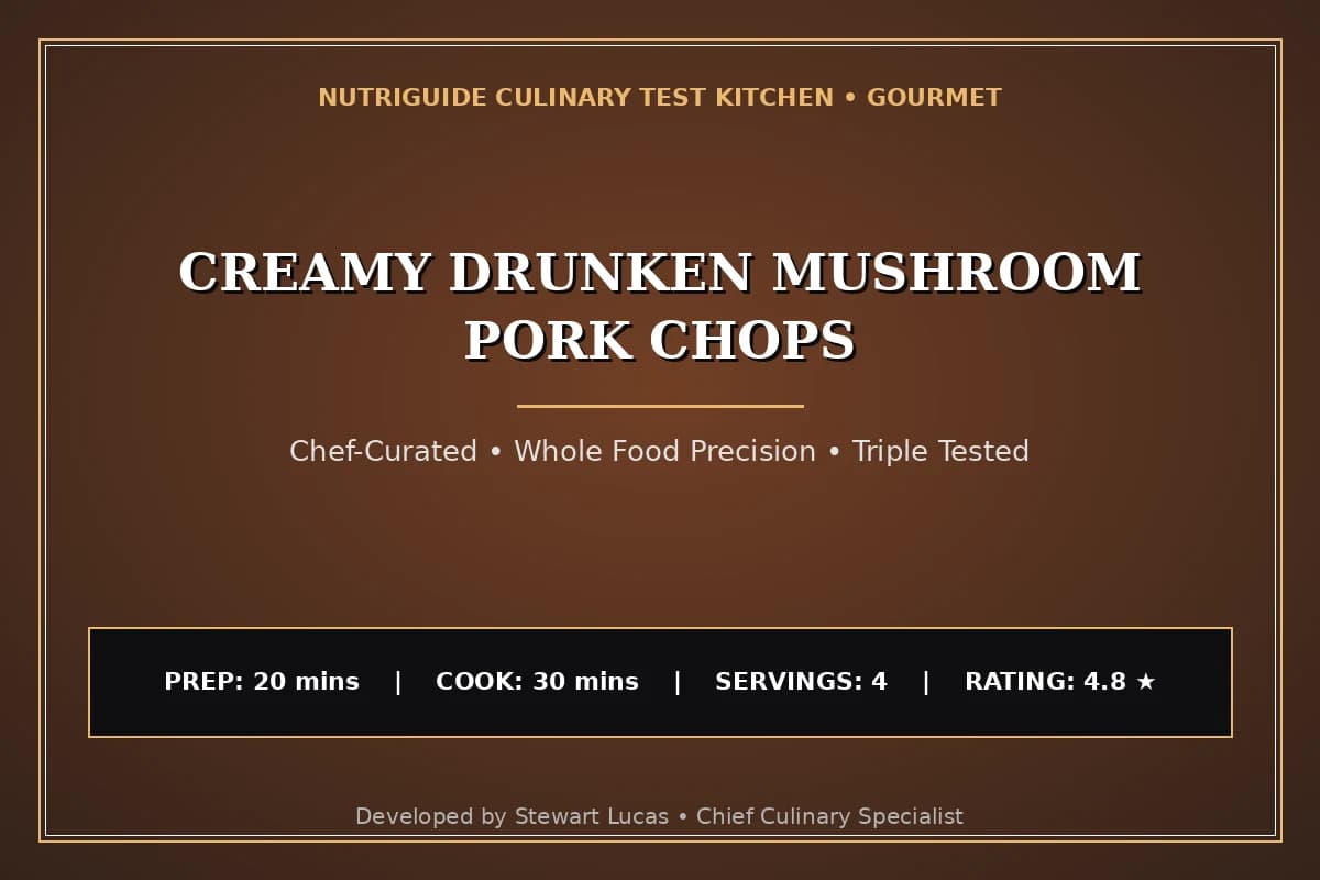 Creamy Drunken Mushroom Pork Chops