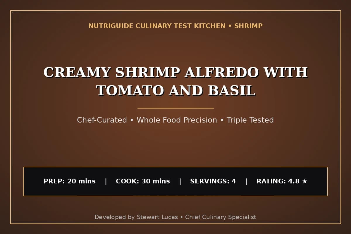 Creamy Shrimp Alfredo With Tomato And Basil