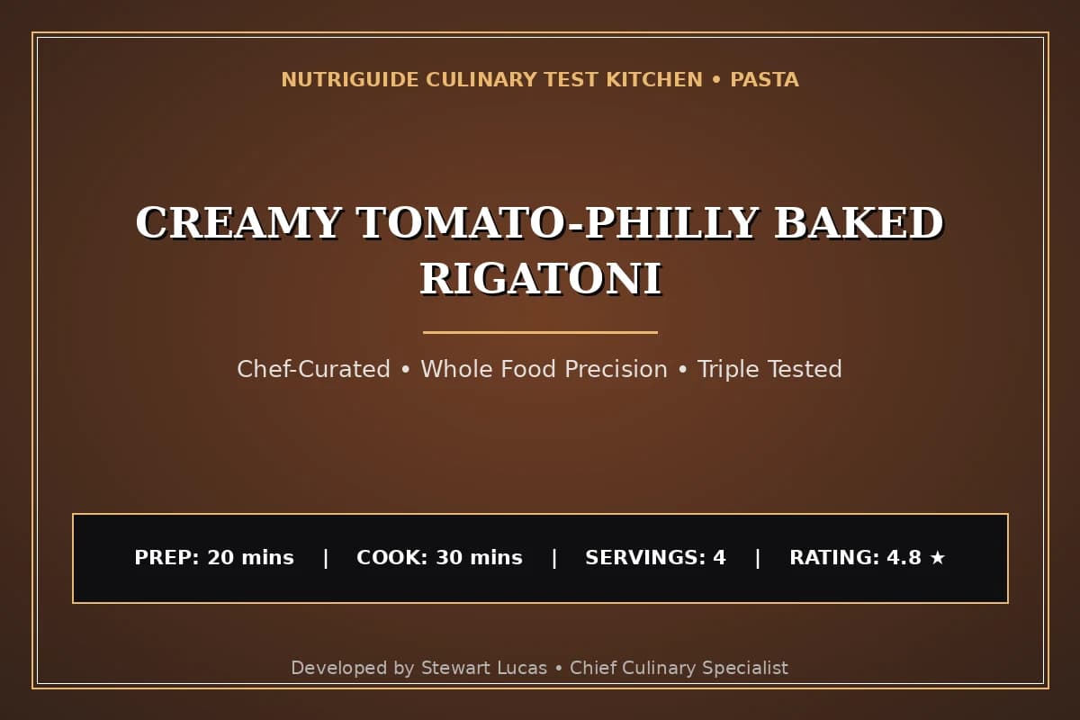 Creamy Tomato-Philly Baked Rigatoni