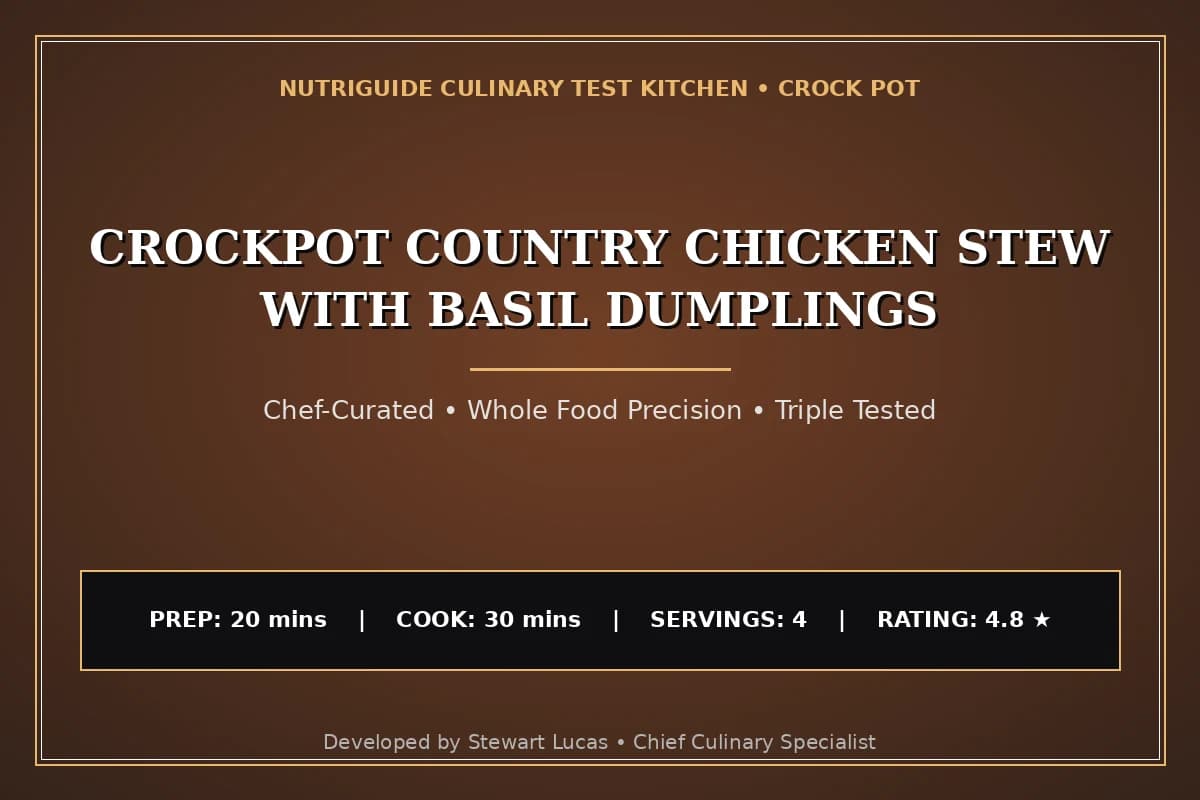Crockpot Country Chicken Stew With Basil Dumplings