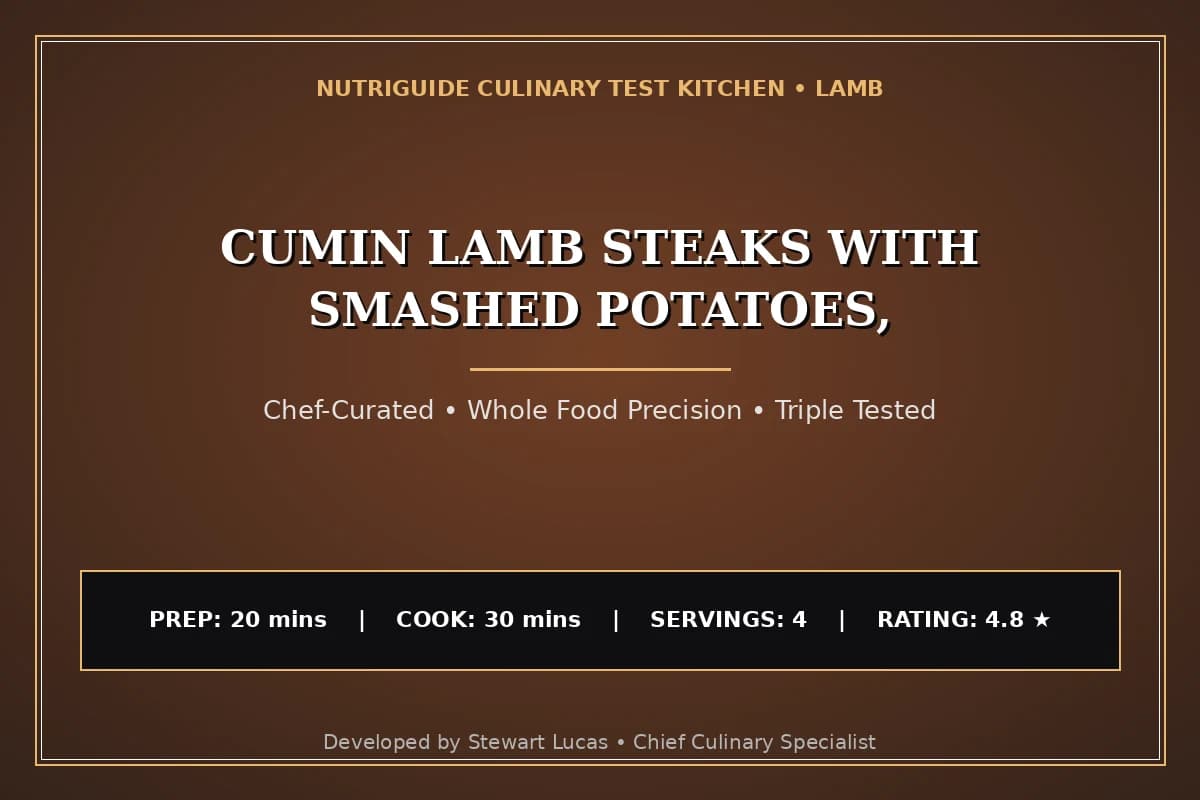 Cumin Lamb Steaks With Smashed Potatoes,
