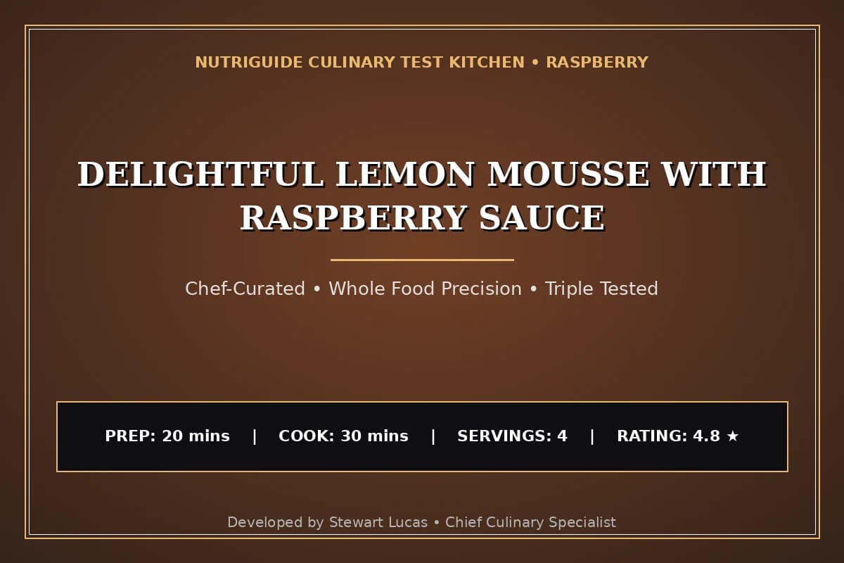 Delightful Lemon Mousse With Raspberry Sauce