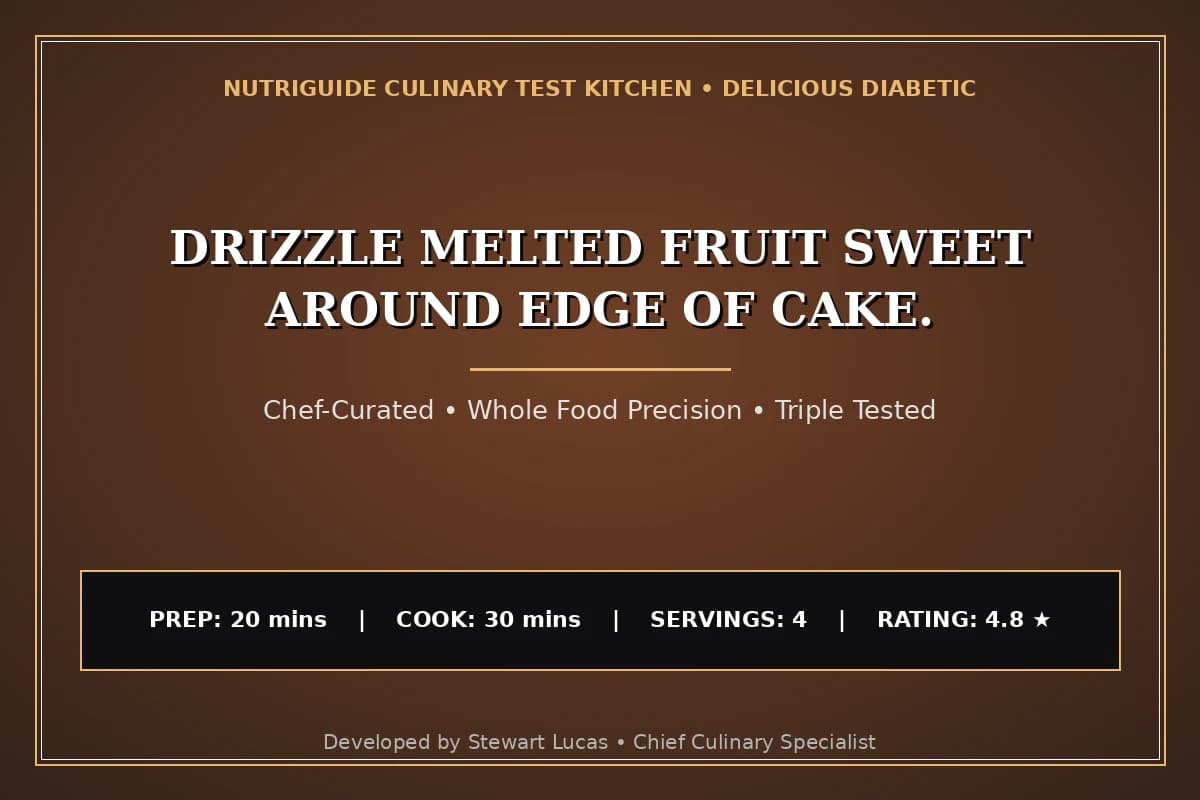 Drizzle Melted Fruit Sweet Around Edge Of Cake.