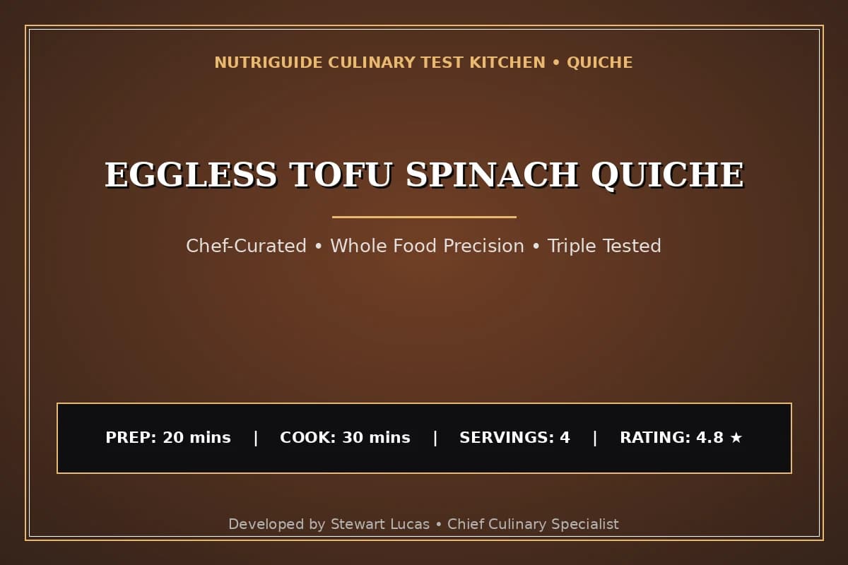 Eggless Tofu Spinach Quiche