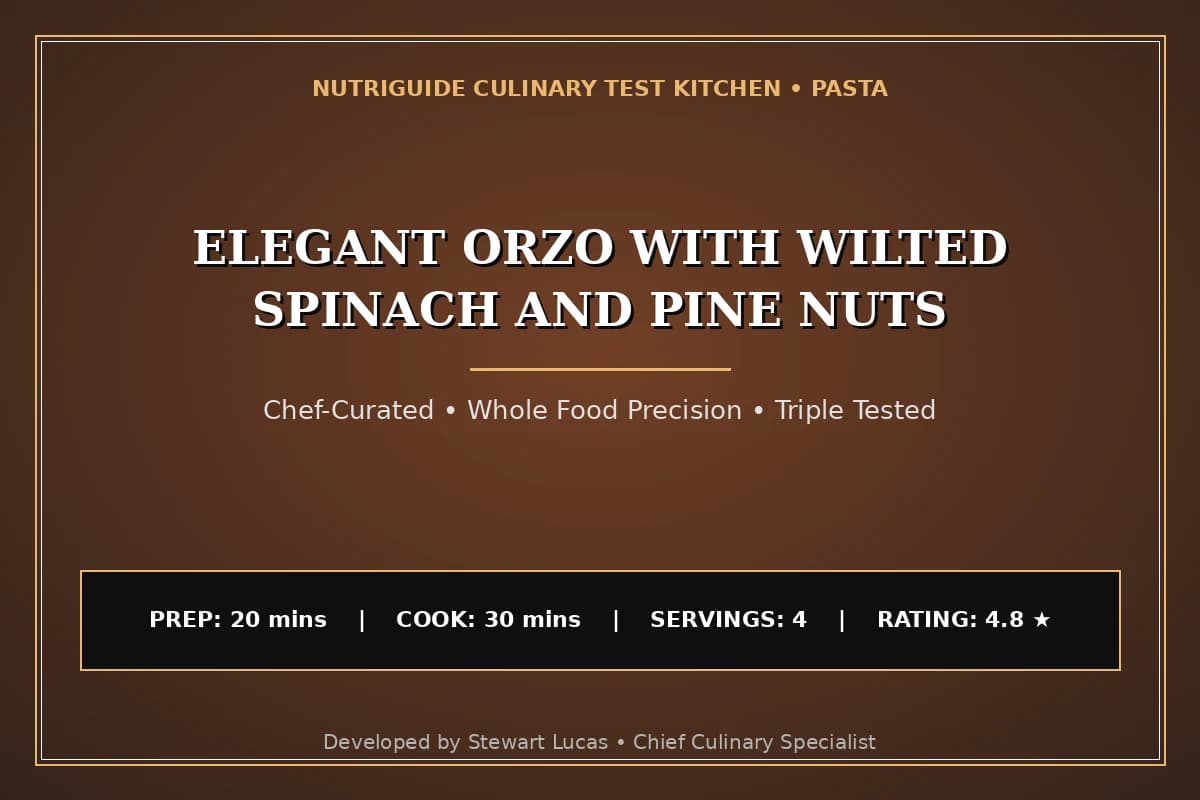 Elegant Orzo With Wilted Spinach And Pine Nuts