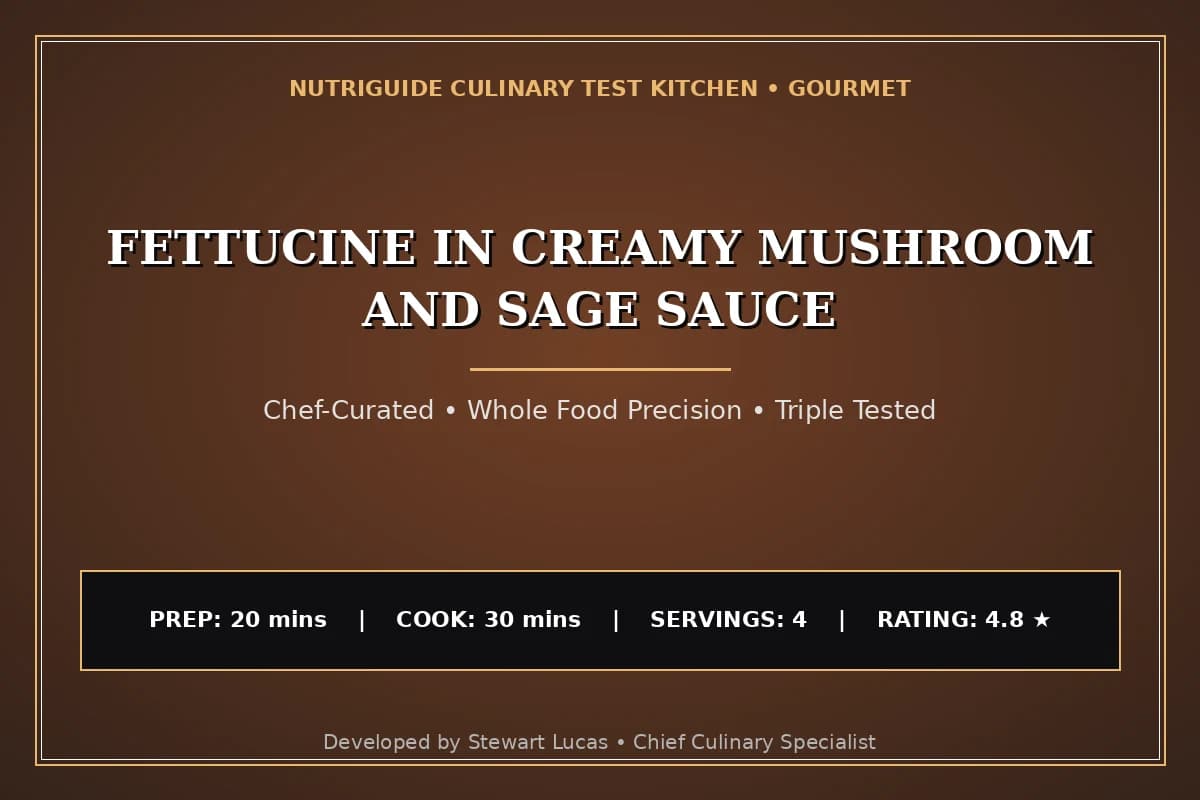 Fettucine In Creamy Mushroom And Sage Sauce
