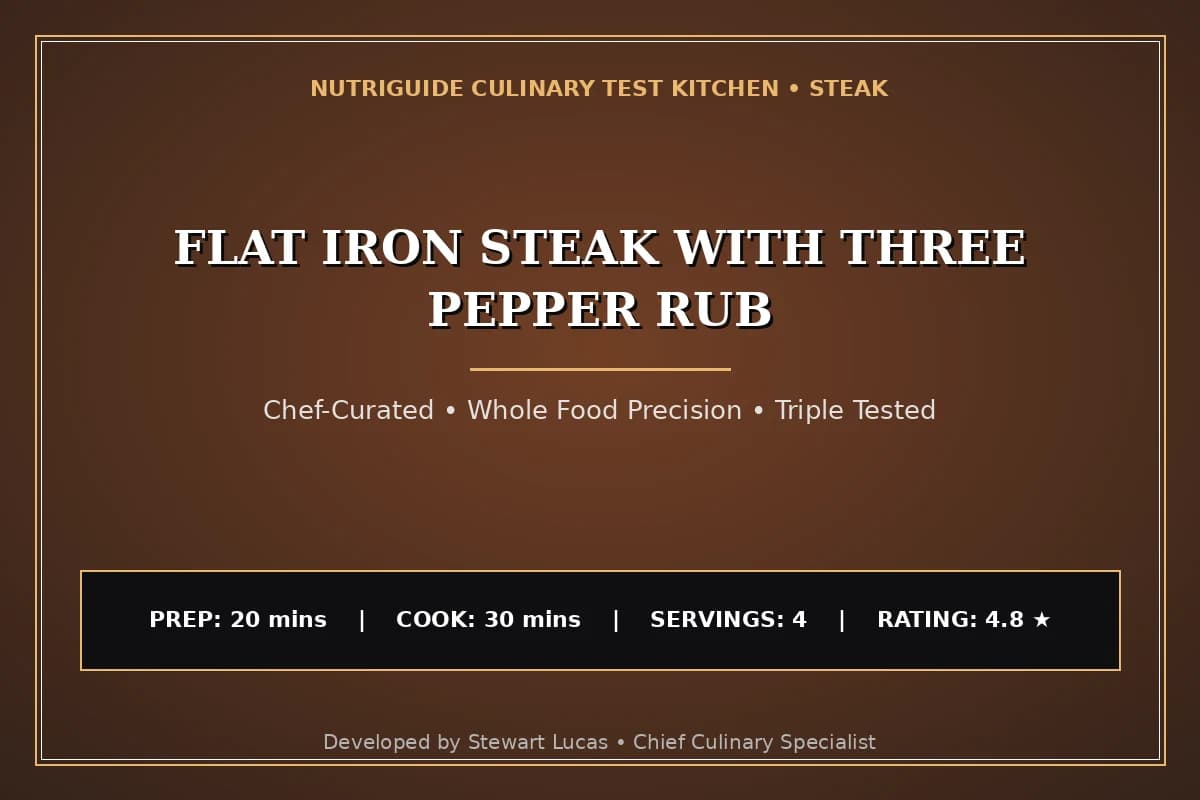 Flat Iron Steak With Three Pepper Rub