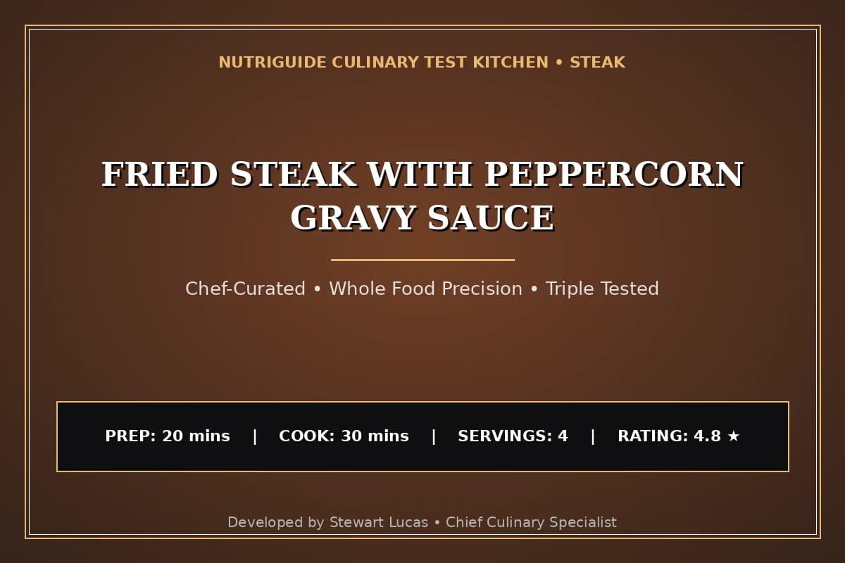 Fried Steak With Peppercorn Gravy Sauce