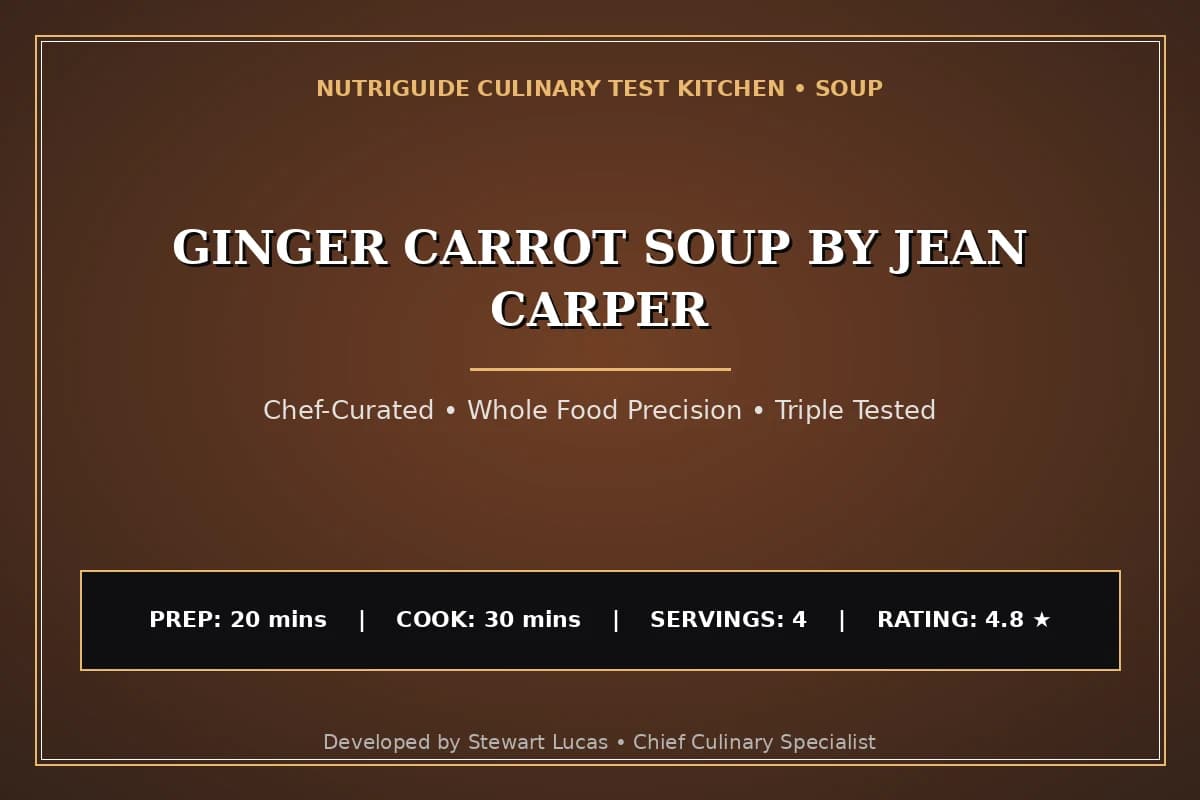 Ginger Carrot Soup By Jean Carper