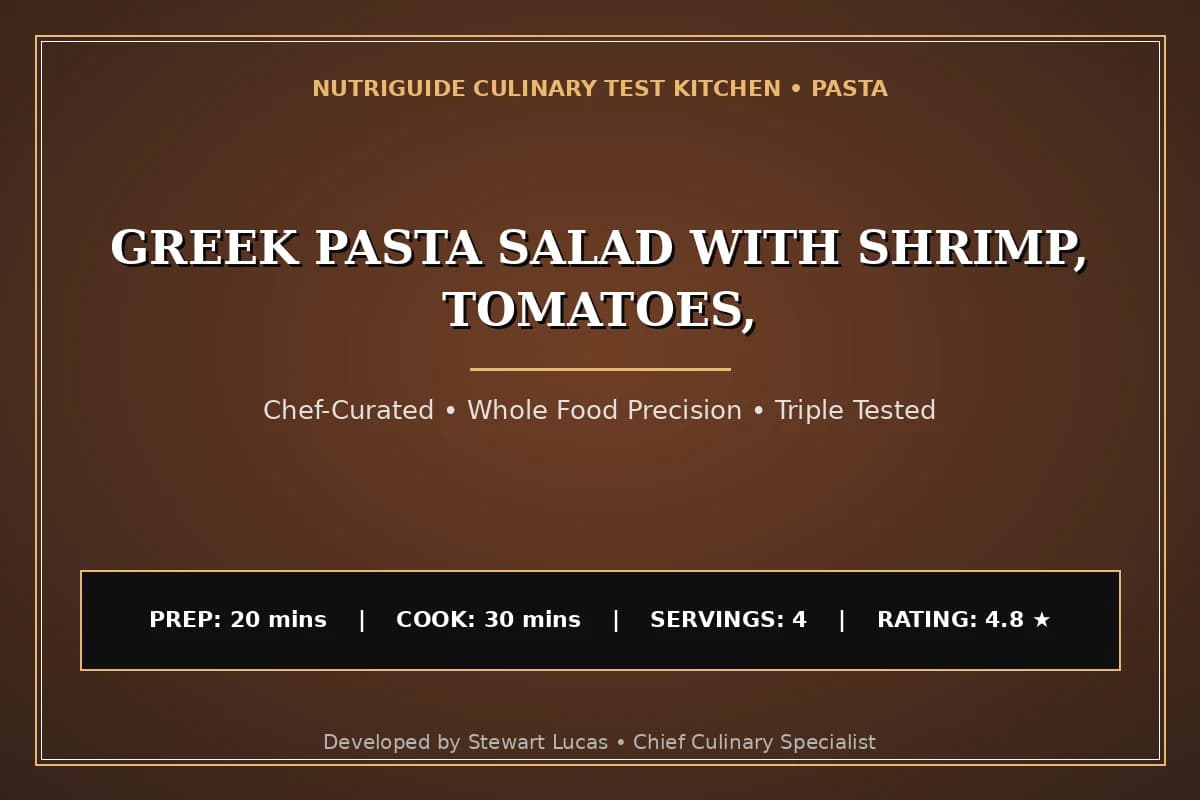Greek Pasta Salad With Shrimp, Tomatoes,