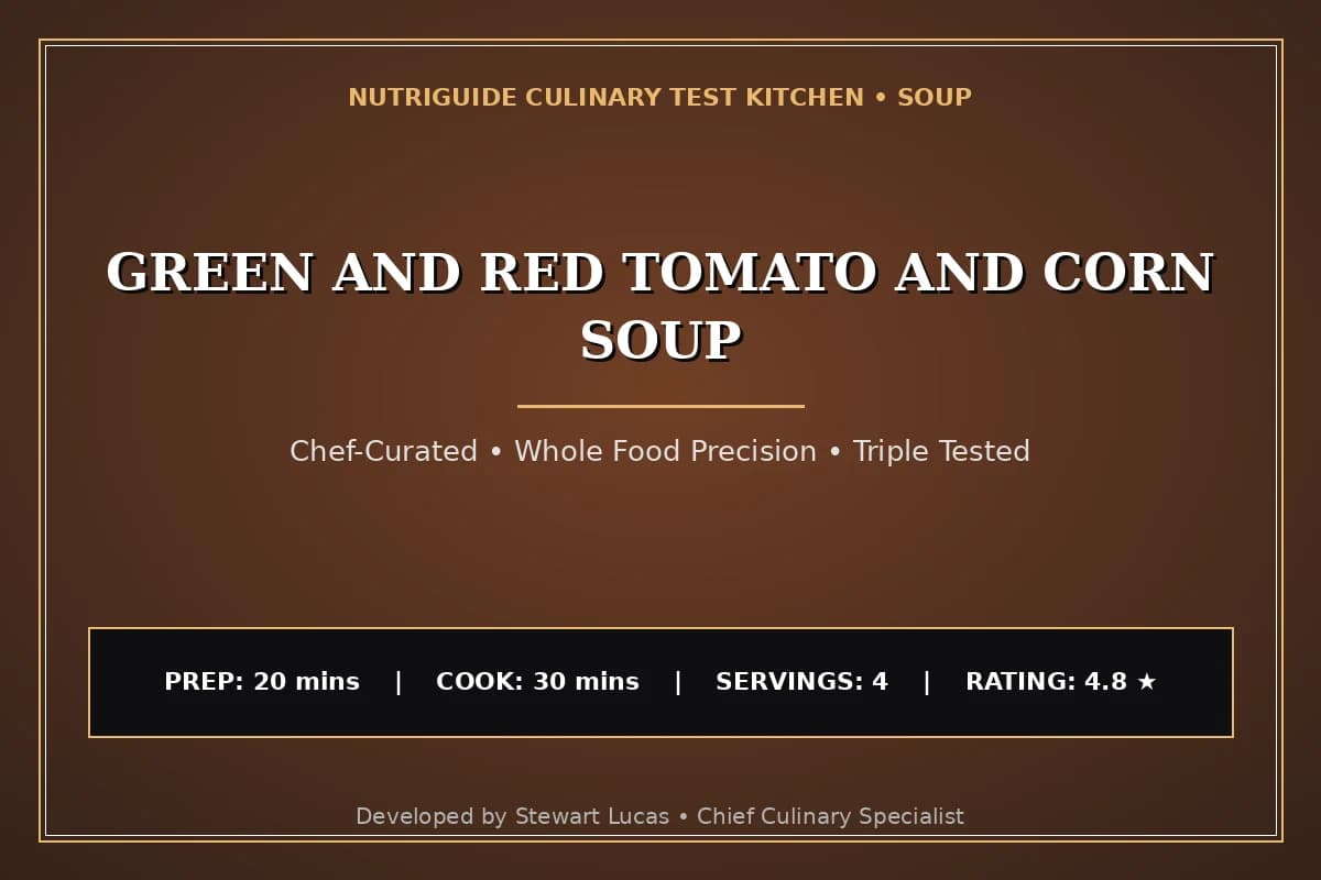 Green And Red Tomato And Corn Soup