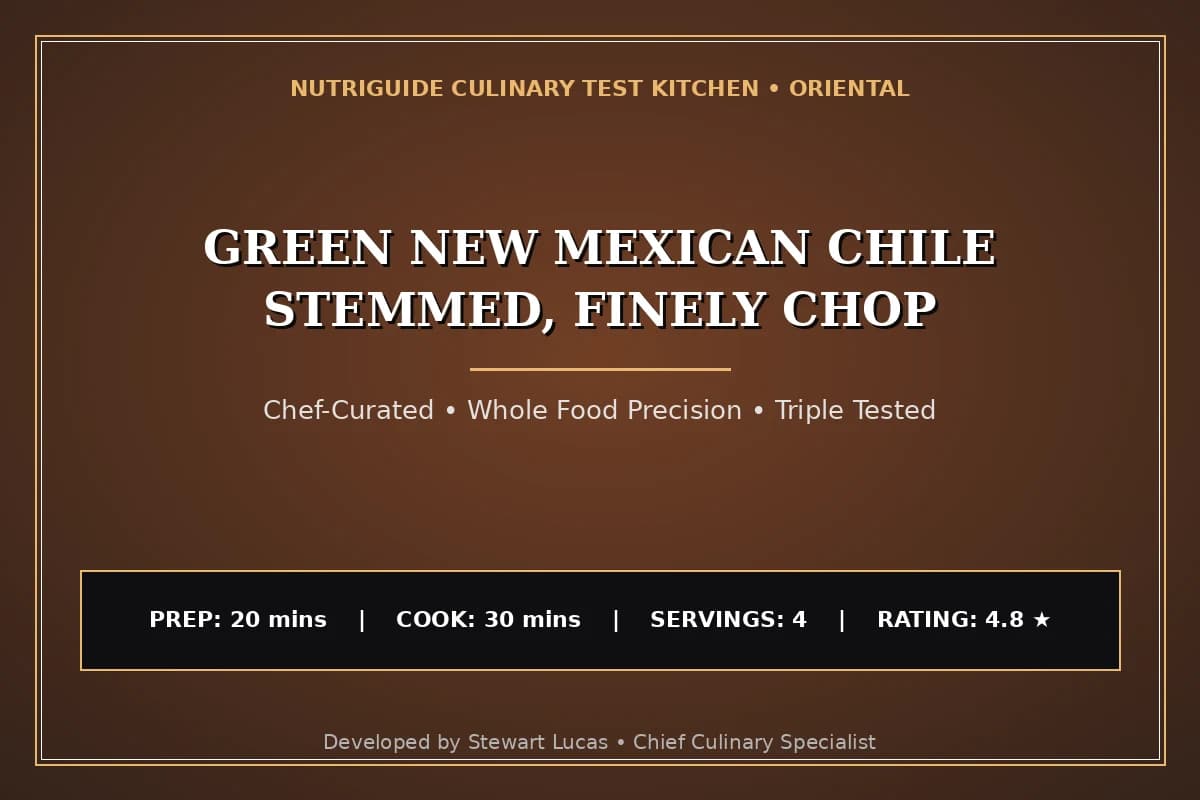 Green New Mexican Chile Stemmed, Finely Chop