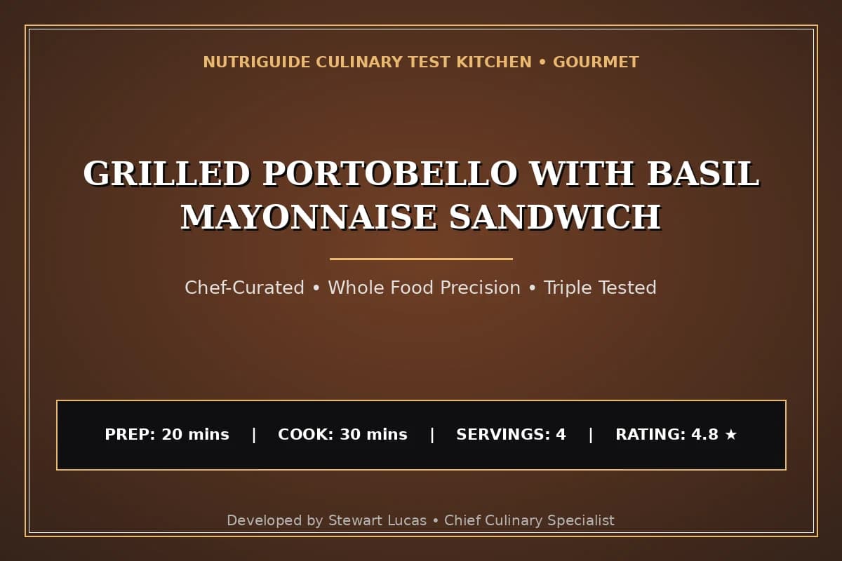 Grilled Portobello With Basil Mayonnaise Sandwich