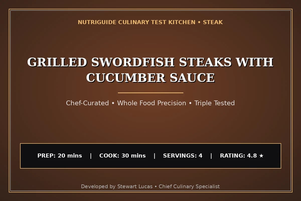 Grilled Swordfish Steaks With Cucumber Sauce
