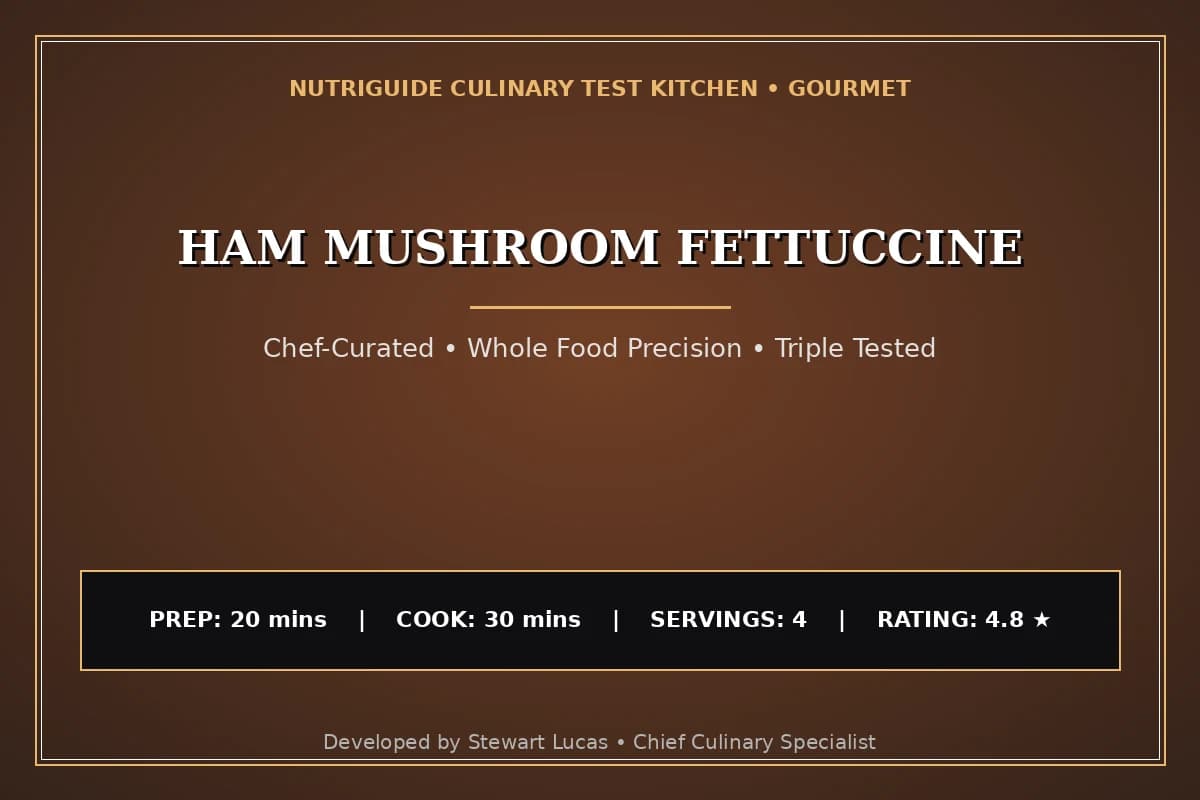 Ham Mushroom Fettuccine
