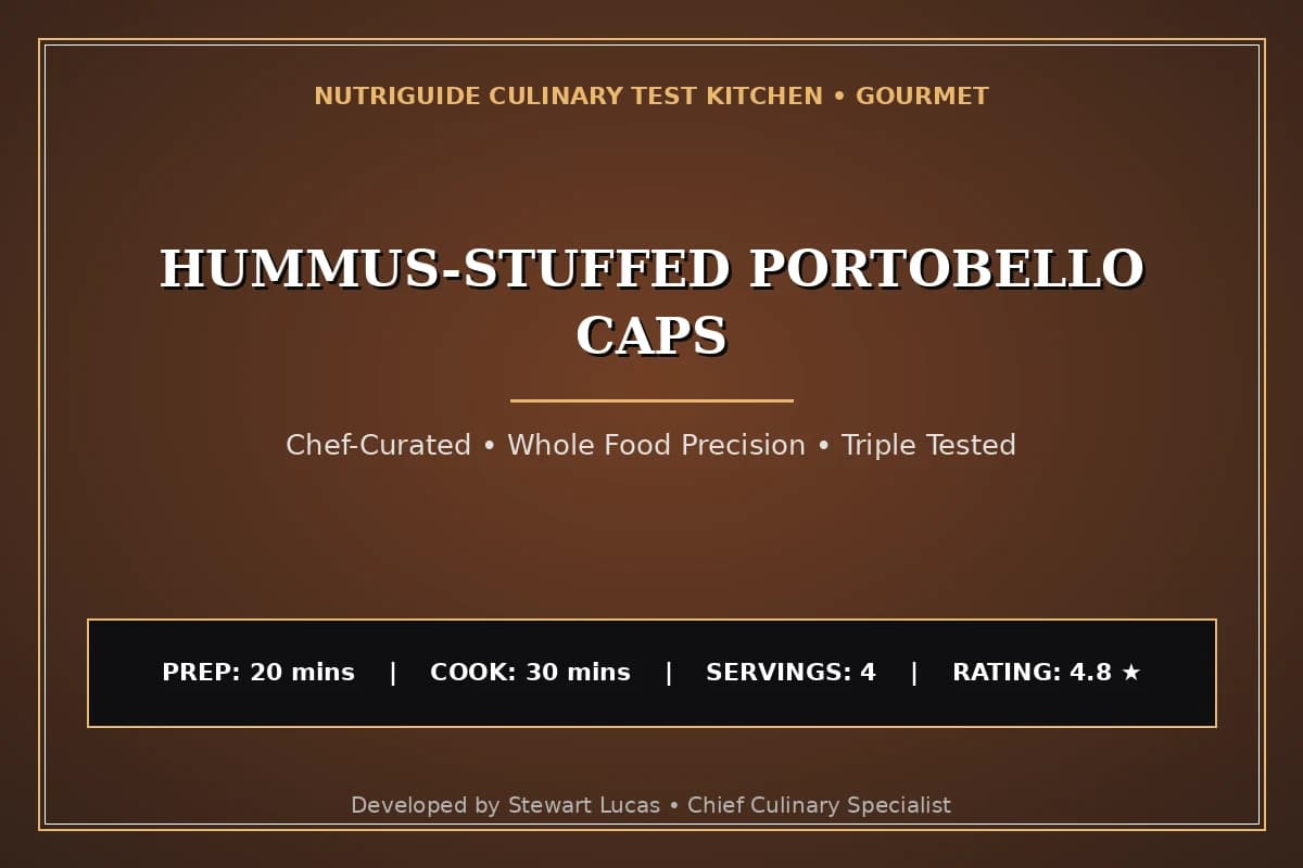 Hummus-Stuffed Portobello Caps