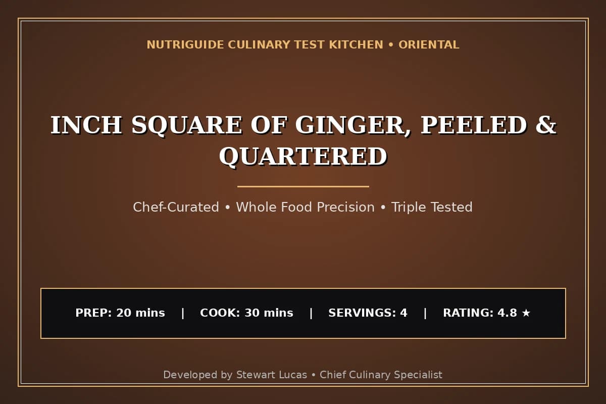 Inch Square Of Ginger, Peeled & Quartered